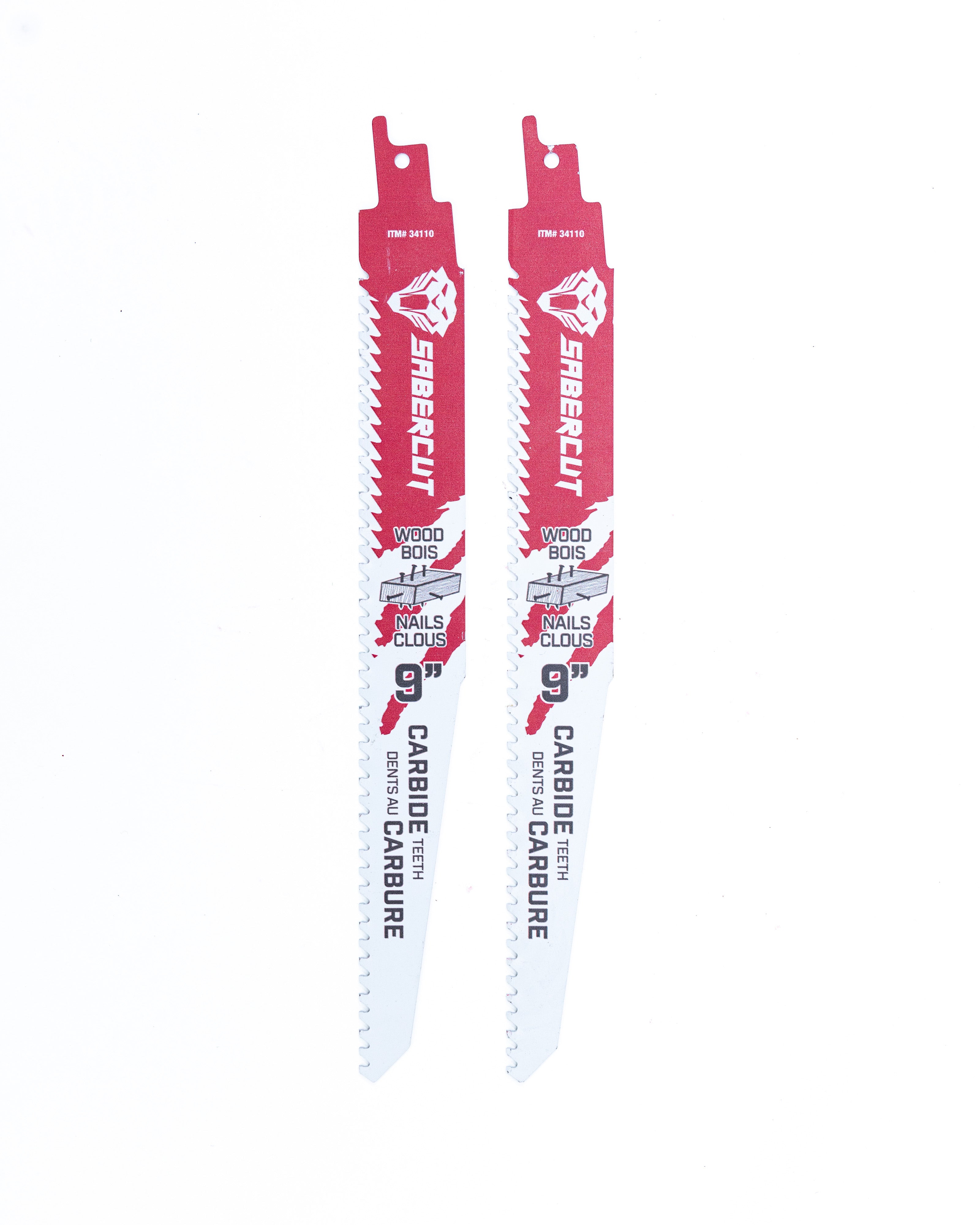 SABERCUT Red Label 9-In x 6TPI Carbide-Tipped Reciprocating Saw Blade for Wood With Nails(2Pk)