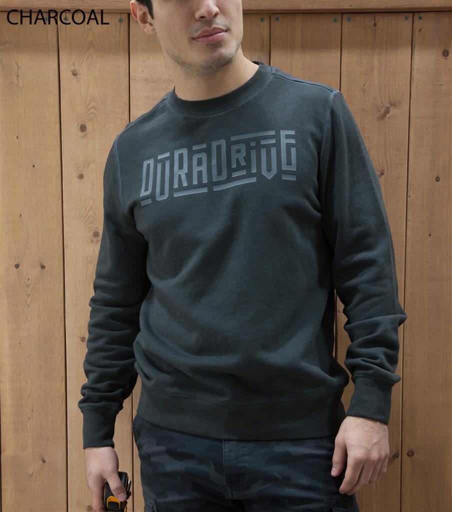 DuraDrive Small/Medium/Large/X-Large/2X-Large/3X-Large 3D Chest Print Charcoal/Grey/Sand Concrete Vintage Wash Sweatshirt with 3D Print