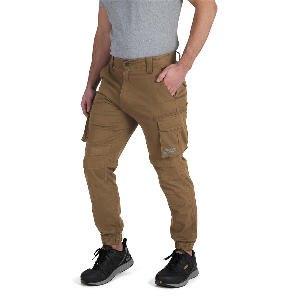 DuraDrive Men's Brown/Olive/Camouflage Invicta Stretch Fabric Cargo Jogging Fit Work Pant