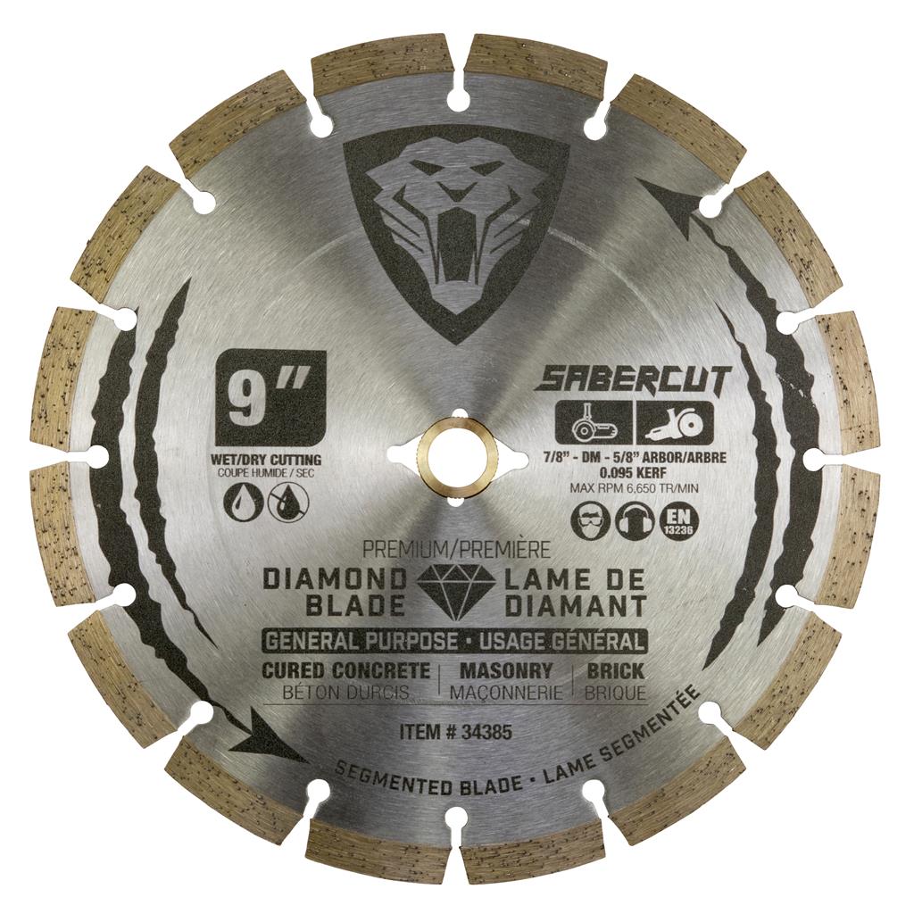 SaberCut 9 in 7/8 in - DM - 5/8 in 6650 rpm General Purpose Diamond Blade