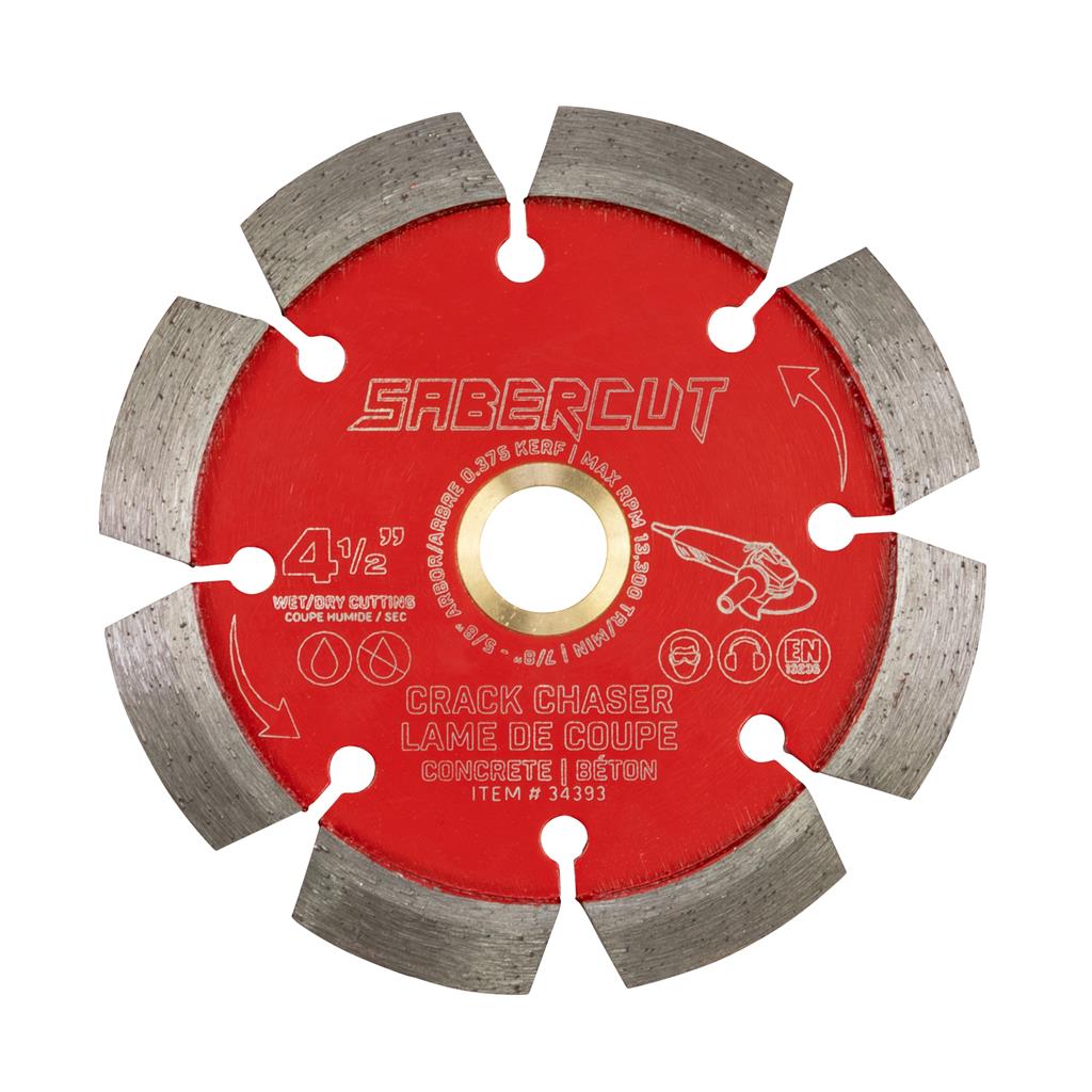 SaberCut 4-1/2 in Cup Wheel 7/8 in-5/8 in 13300 rpm Pro crack chaser Diamond Blade