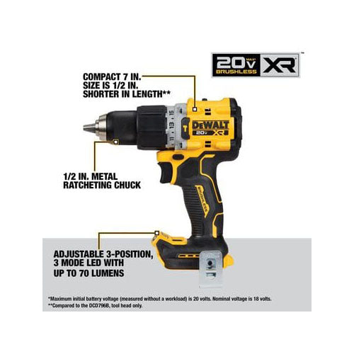 DeWalt DCK2050M2 1825 in/lb Brushless Hammer Drill/Driver Combo Kit