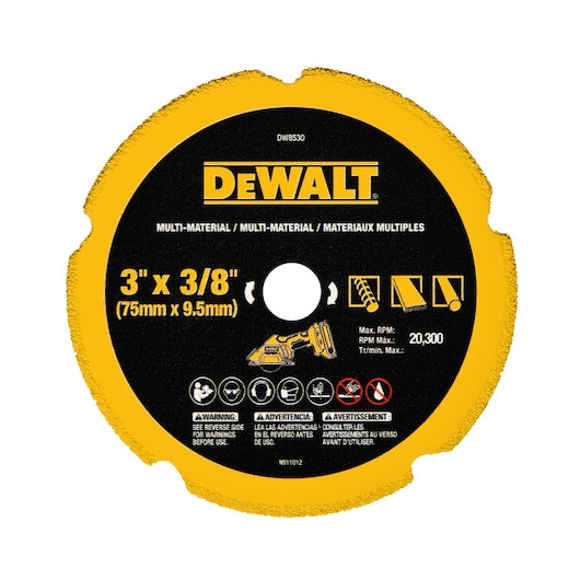 DeWalt DW8530 3 in 3/8 in 20300 rpm Multi-Material Diamond Blade