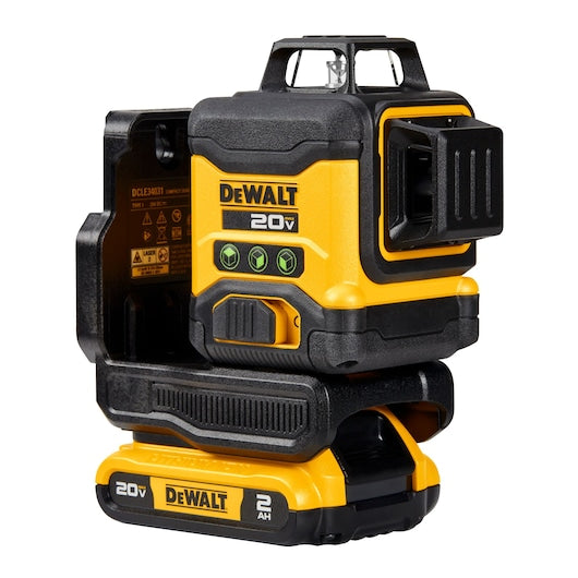 DeWalt DCLE34031D1 +/- 1/8 in @ 30 ft Green 3 x 360 deg Laser Kit