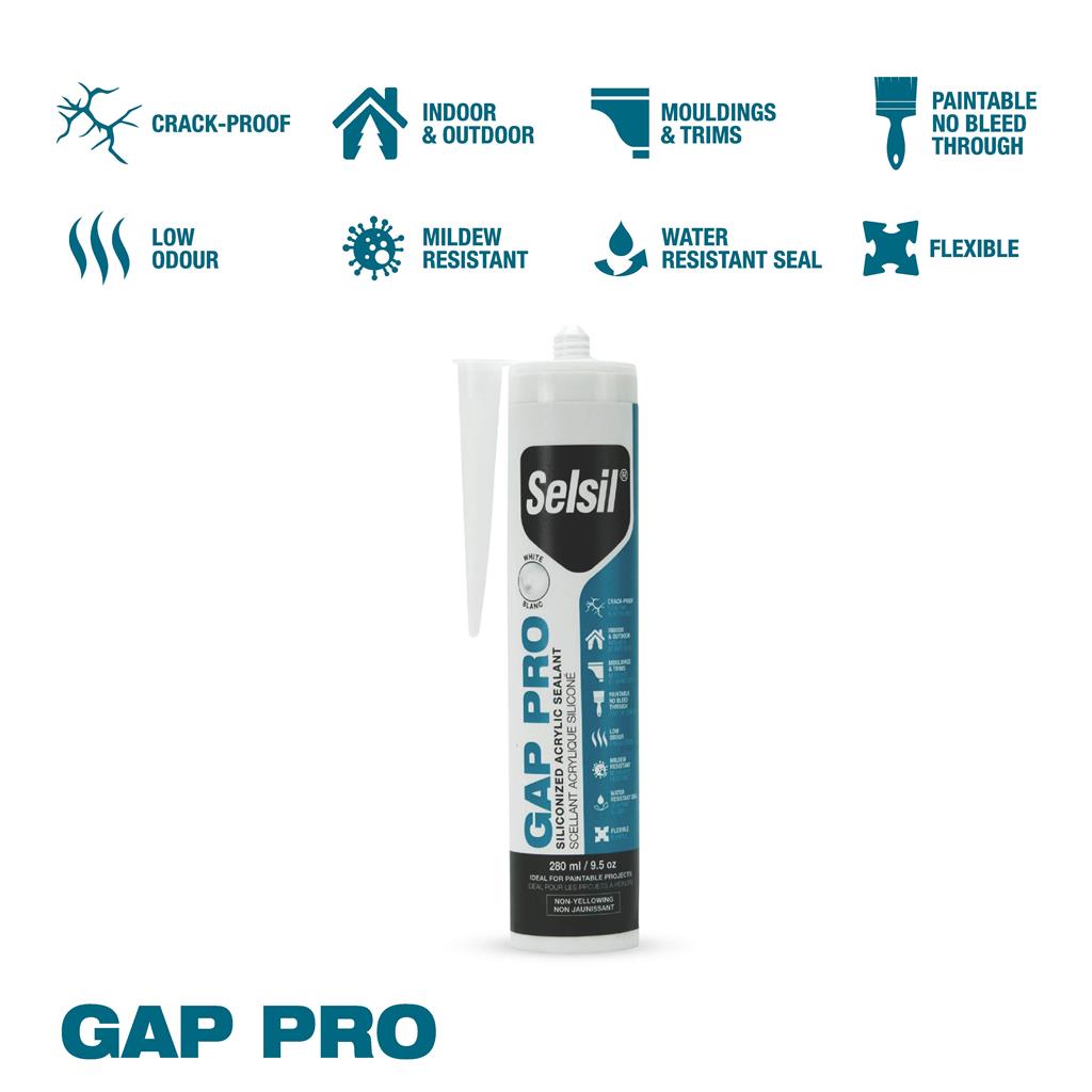 Selsil 280 mL White 24 hr Gap Pro Silicone Acrylic Sealant