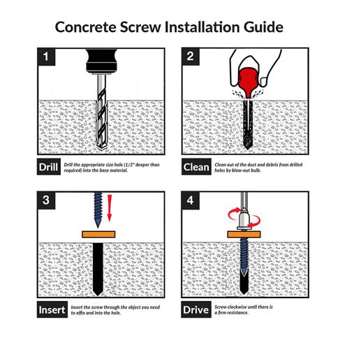 DuraDrive 3/16 in. x 1-1/4 in. Flat Head Square Drive Concrete Screws (6,500 Per Box)