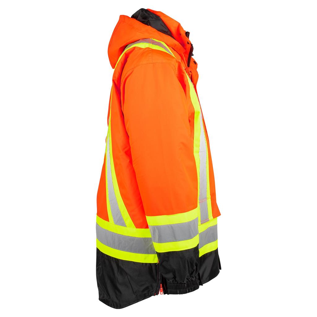 Terra Small/Medium/Large/X-Large/2X-Large/3X-Large Black/Orange 100% Polyester with PU Coating Insulated Waterproof Jacket