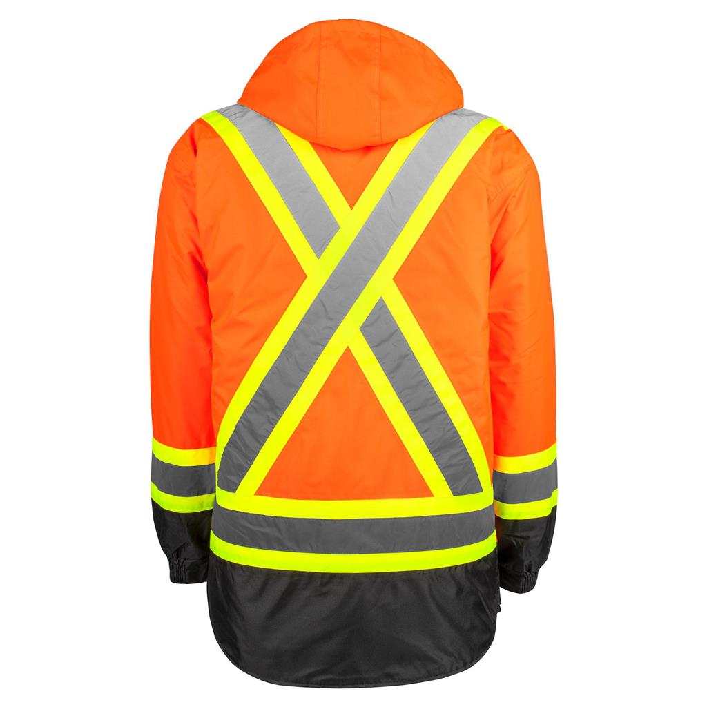 Terra Small/Medium/Large/X-Large/2X-Large/3X-Large Black/Orange 100% Polyester with PU Coating Insulated Waterproof Jacket