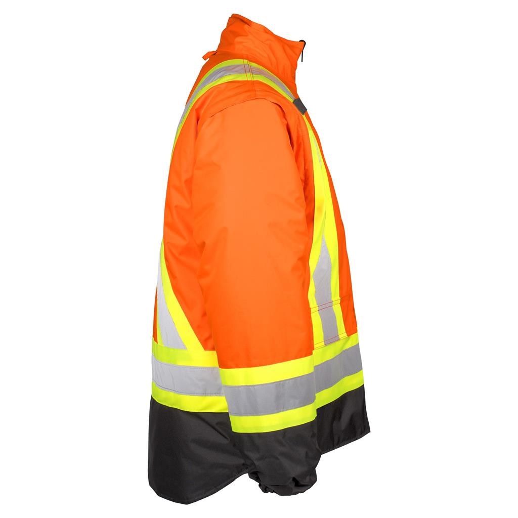 Terra Small/Medium/Large/X-Large/2X-Large/3X-Large Black/Orange 100% Polyester with PU Coating Insulated Waterproof Jacket