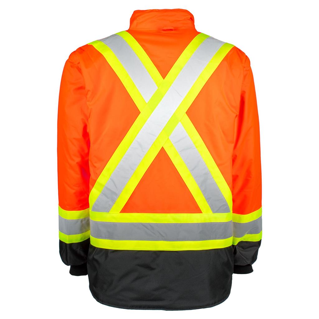 Terra Small/Medium/Large/X-Large/2X-Large/3X-Large Black/Orange 100% Polyester with PU Coating Insulated Waterproof Jacket