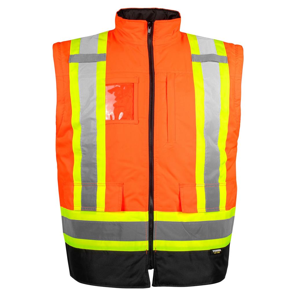 Terra Small/Medium/Large/X-Large/2X-Large/3X-Large Black/Orange 100% Polyester with PU Coating Insulated Waterproof Jacket