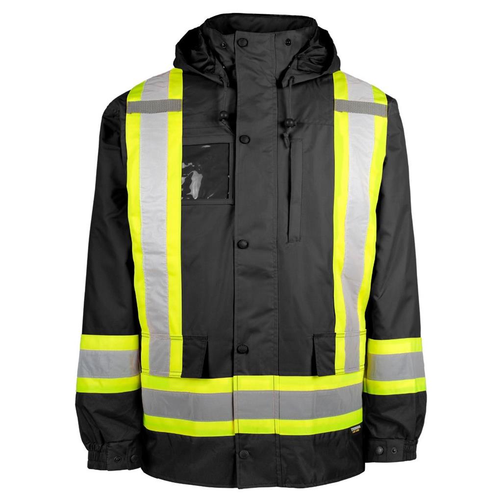 Terra Small/Medium/Large/X-Large/2X-Large/3X-Large Black/Orange 100% Polyester with PU Coating Insulated Waterproof Jacket