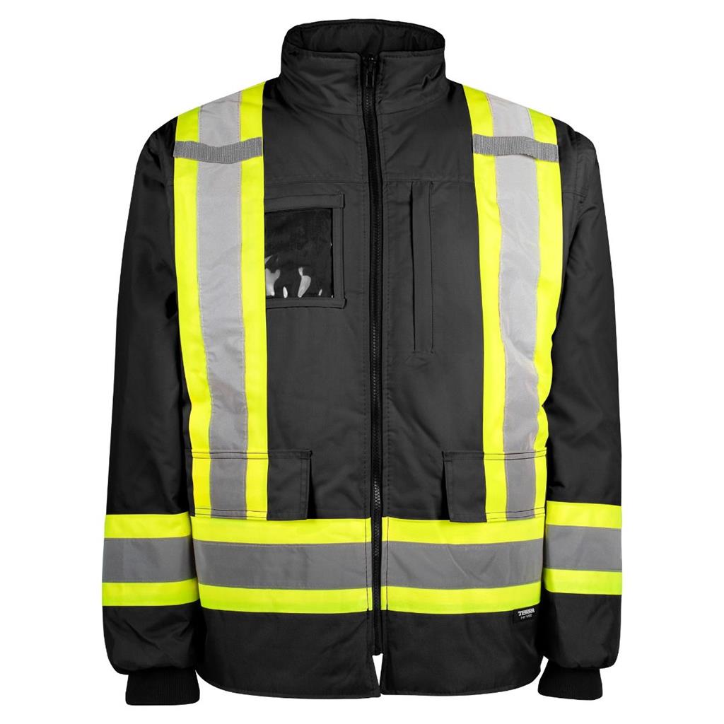 Terra Small/Medium/Large/X-Large/2X-Large/3X-Large Black/Orange 100% Polyester with PU Coating Insulated Waterproof Jacket