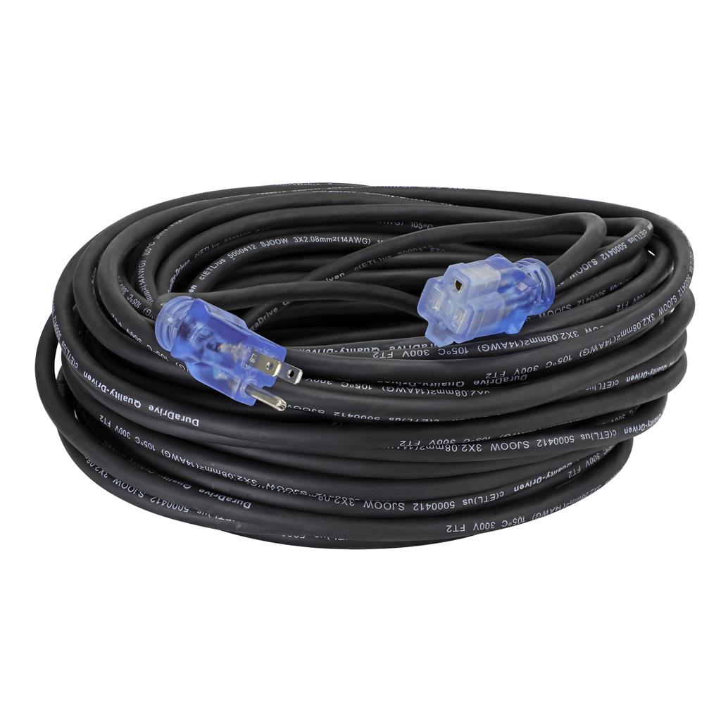 DuraDrive 100 ft 3 Conductors 14 AWG Extension Cord with Lighted Female Plug