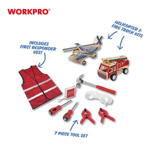 WorkPro WP206820 20 cm 7.5 cm 9 cm DIY First Responders Toy Kit