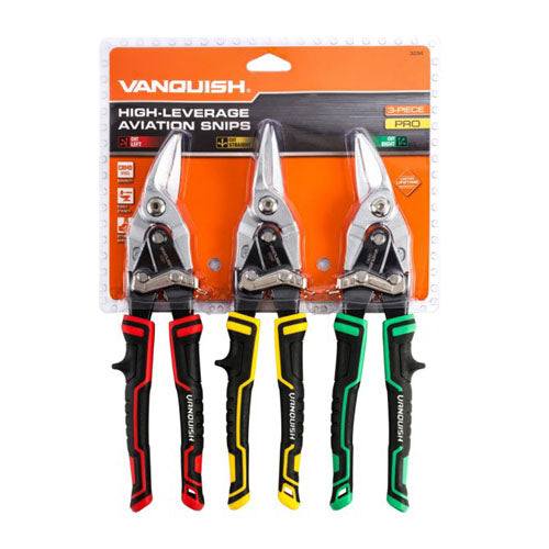 VANQUISH Steel Chrome Plated Heavy Duty Aviation Snip Set