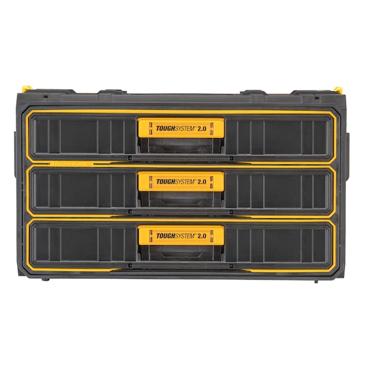 DeWalt DWST08330 TOUGHSYSTEM® 2.0 12.4 in Yellow/Black Plastic 3-Drawer Tool Box