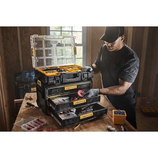 DeWalt DWST08330 TOUGHSYSTEM® 2.0 12.4 in Yellow/Black Plastic 3-Drawer Tool Box