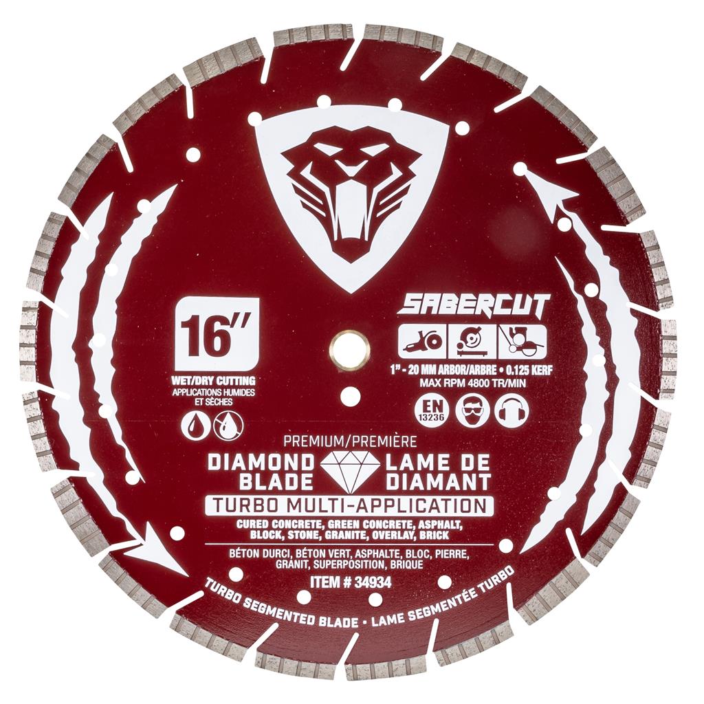 SaberCut 16 in 1 in-20 4800 rpm Multi-Application Diamond Blade