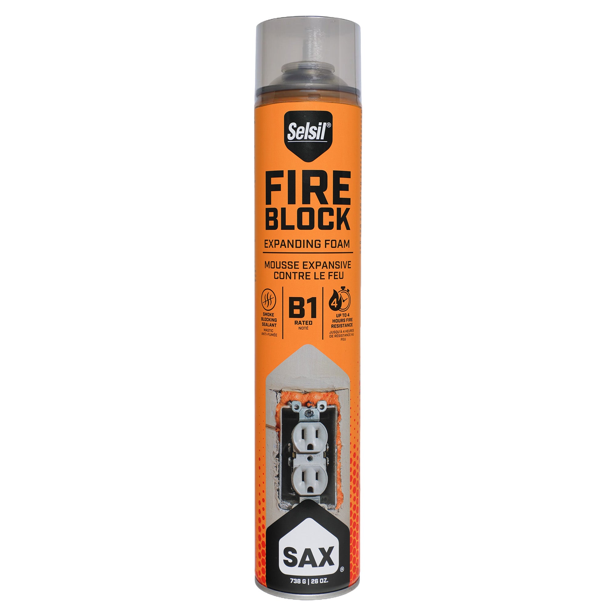 Sax Fire Block Expanding Spray Foam 738 ml / 26 oz (Straw-Only)