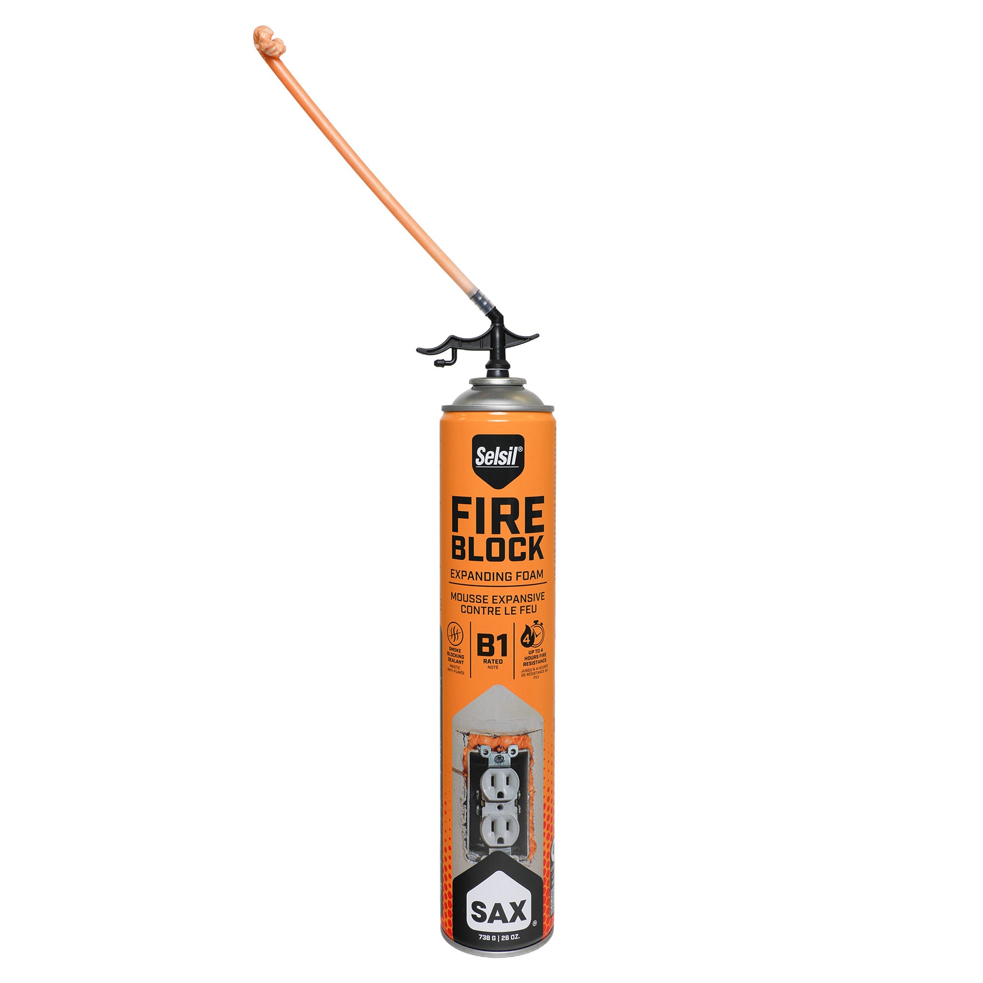 Sax Fire Block Expanding Spray Foam 738 ml / 26 oz (Straw-Only)