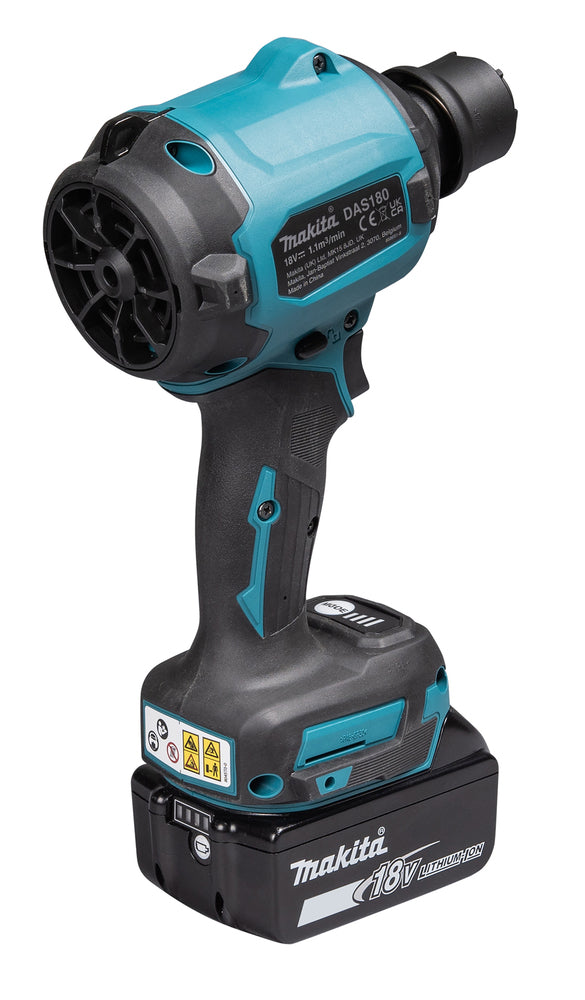 Makita DAS180Z LXT® 0-1.1 cu-m/min 0-1.1 N 0-1.7 N 0-2.3 N 0-2.8 N 0-29.7 kPa Brushless Cordless Dust Blower (Tool Only)