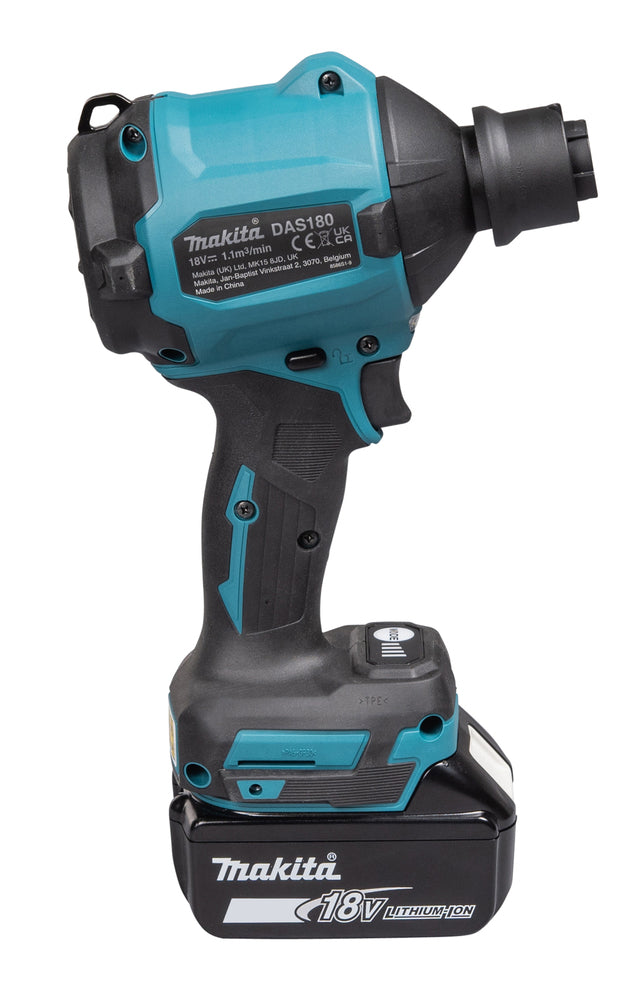 Makita DAS180Z LXT® 0-1.1 cu-m/min 0-1.1 N 0-1.7 N 0-2.3 N 0-2.8 N 0-29.7 kPa Brushless Cordless Dust Blower (Tool Only)