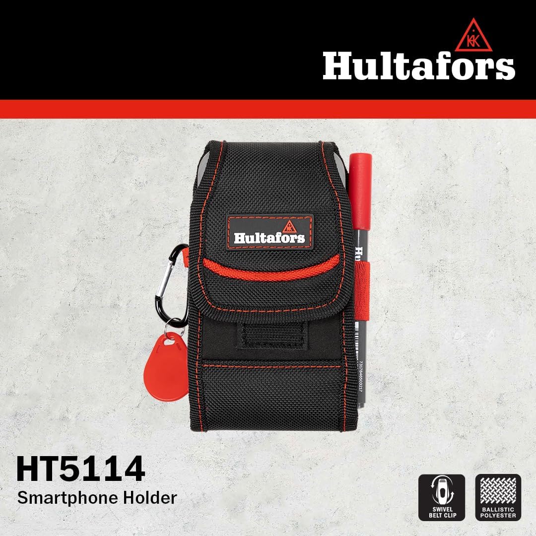 Hultafors HT5114 Heavy Duty Ballistic- Polyester 4.4 in x 8.3 in Smartphone Holder