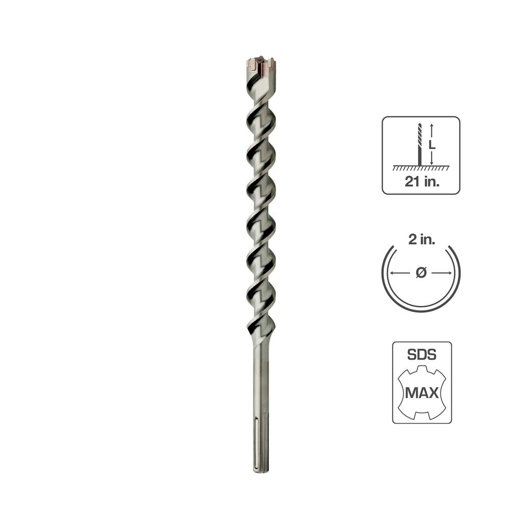 SaberCut 2 in 21 in Carbide Tipped 6-Cutter Hammer Drill Bit