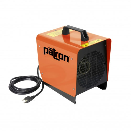 orange industrial electric forced air garage and jobsite space heater, 120v