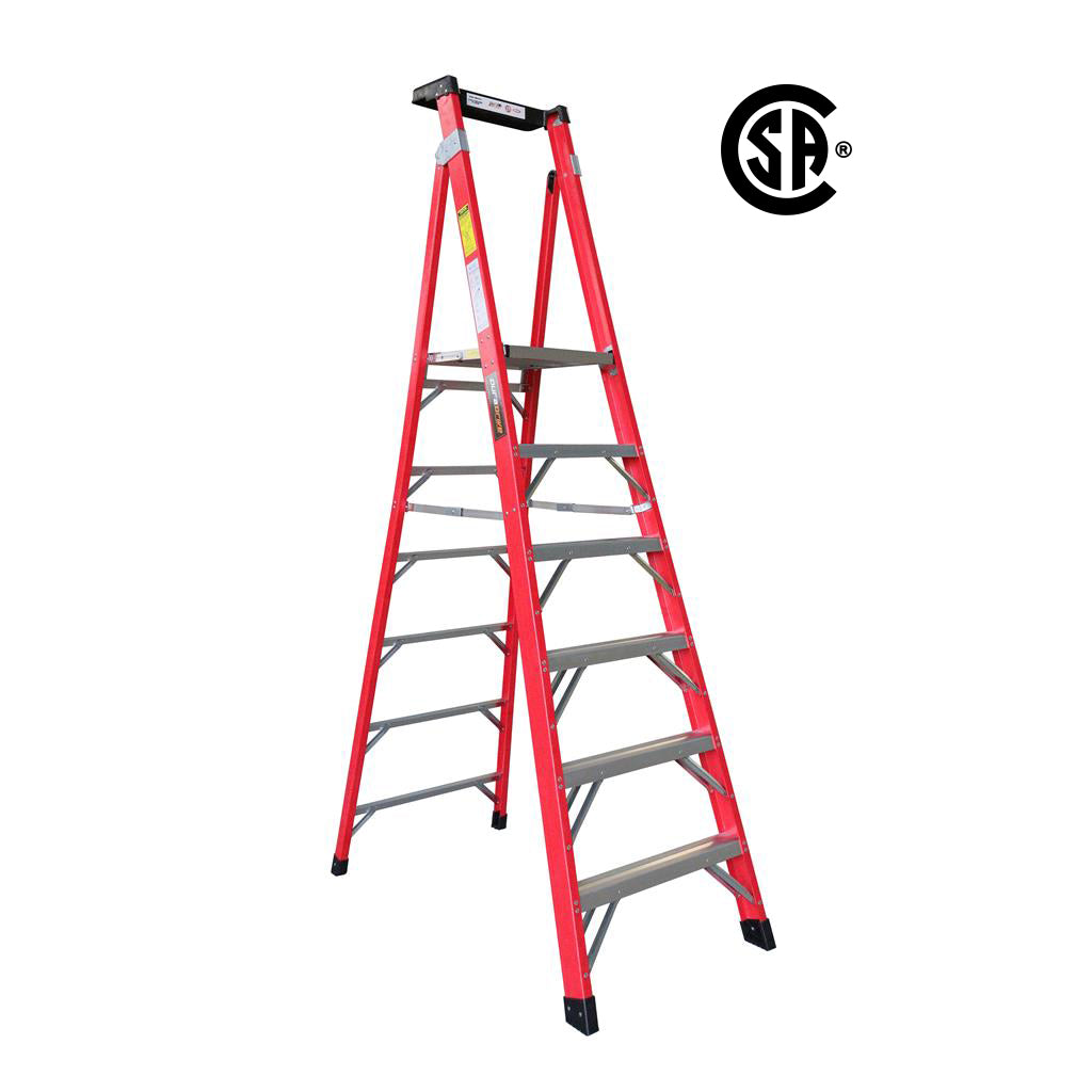 DuraDrive 300 lb 6 Rungs Fiberglass Platform Ladder