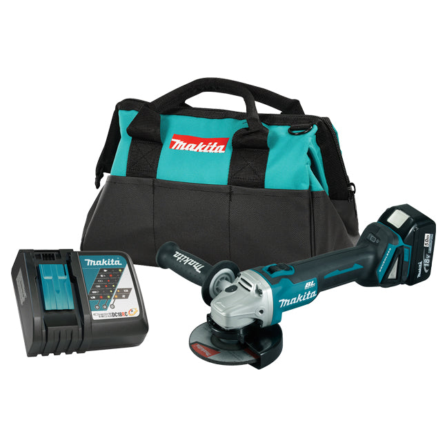 Makita DGA506RTX5 LXT® 5 in 5/8 in-11 UNC x 7/8 in Brushless Cordless Angle Grinder with Slide Switch