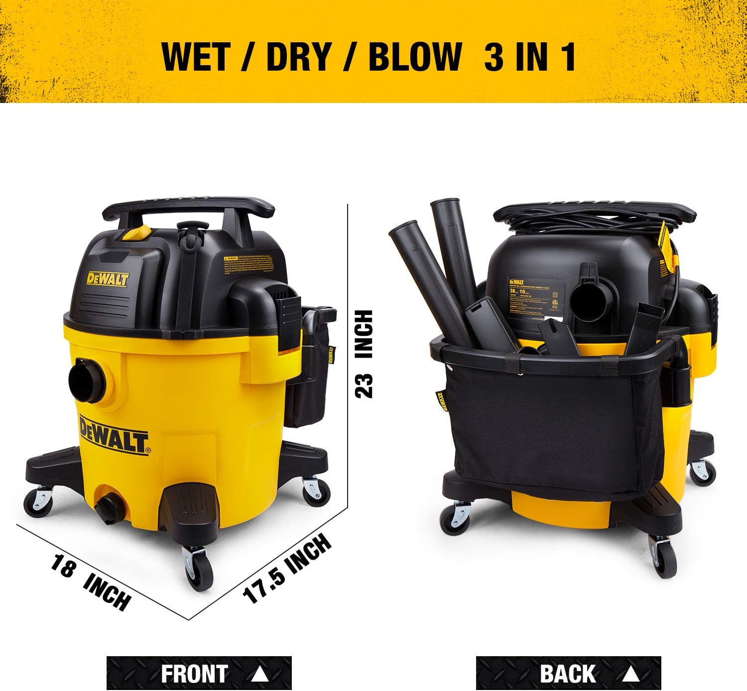 DeWalt DXV10P-QT Corded 290 W 5.5 hp 10 L Wet/Dry Vacuum (Tool Only)