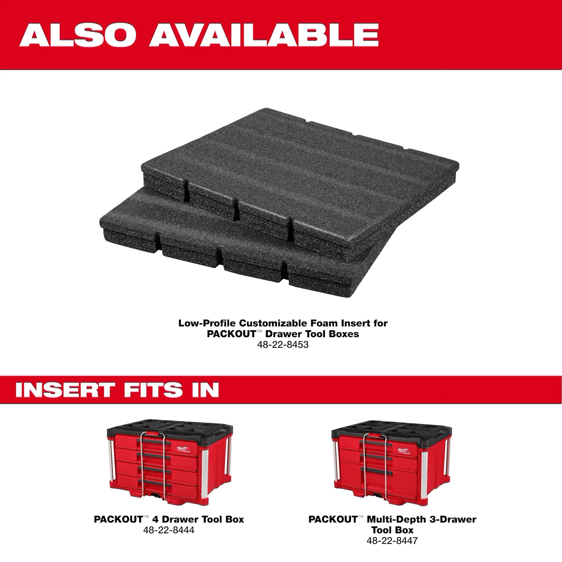 Milwaukee 48-22-8447 PACKOUT™ 3 Drawers 50 lb Polypropylene Tool Box