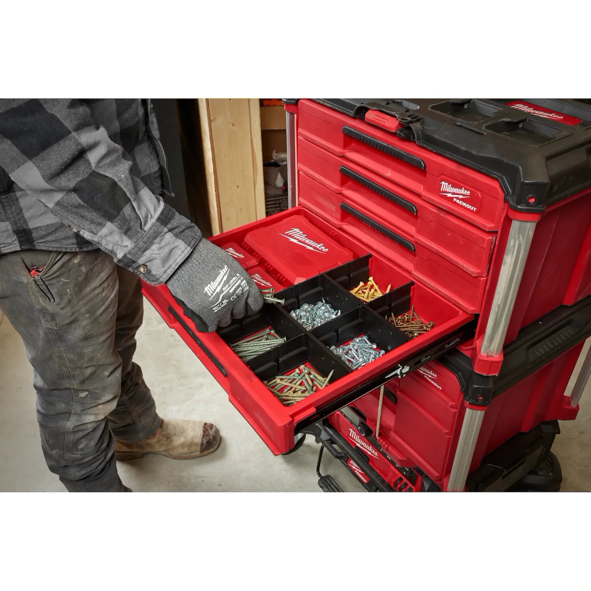 Milwaukee 48-22-8444 PACKOUT™ 4 Drawers 50 lb Polypropylene Tool Box