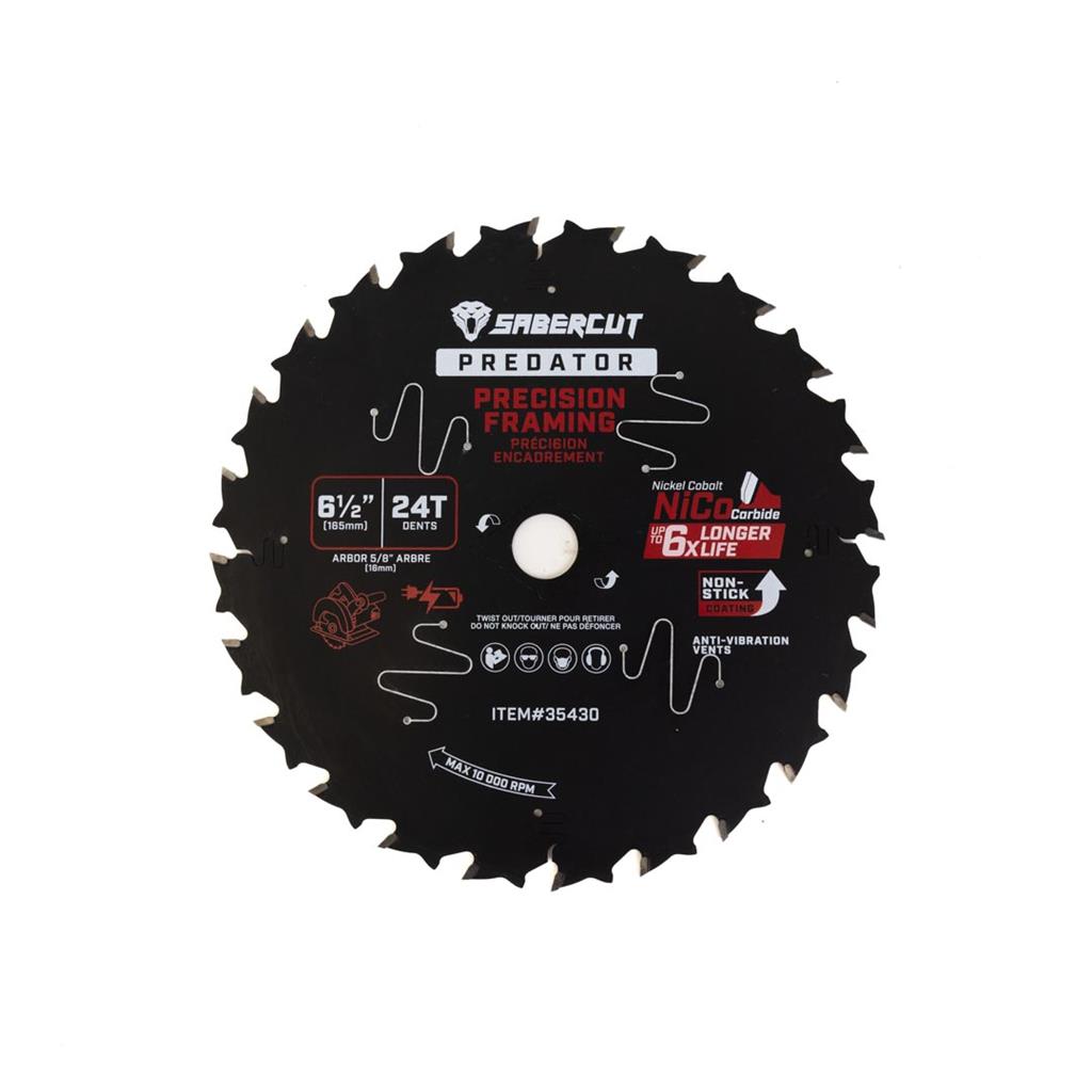 SABERCUT PREDATOR FRAMING SAW BLADE 6-1/2 Inches X 24T