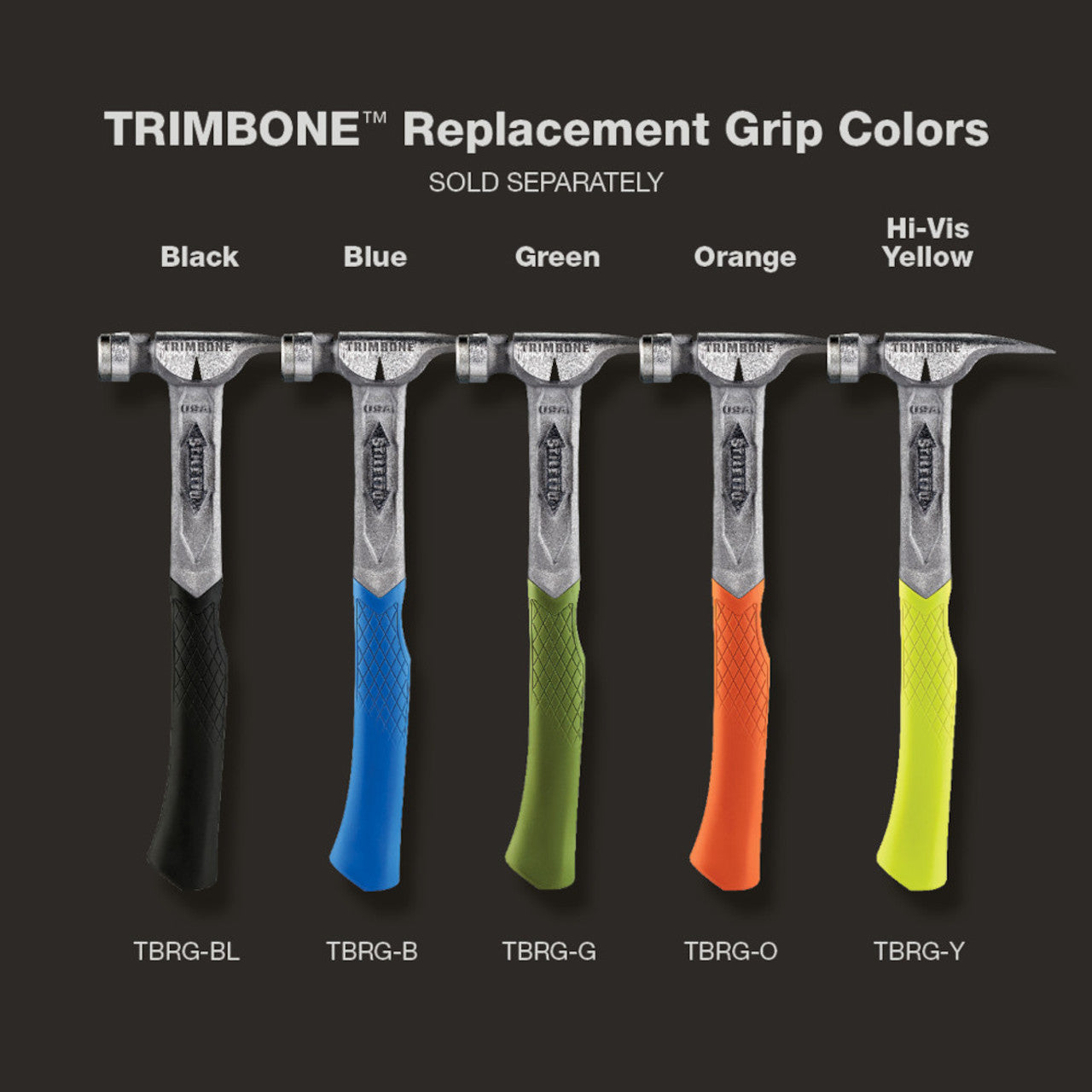 Stiletto TBRG-XX Santoprene Curved Trimbone Replacement Grip For Trimbone Titanium Finish Hammer