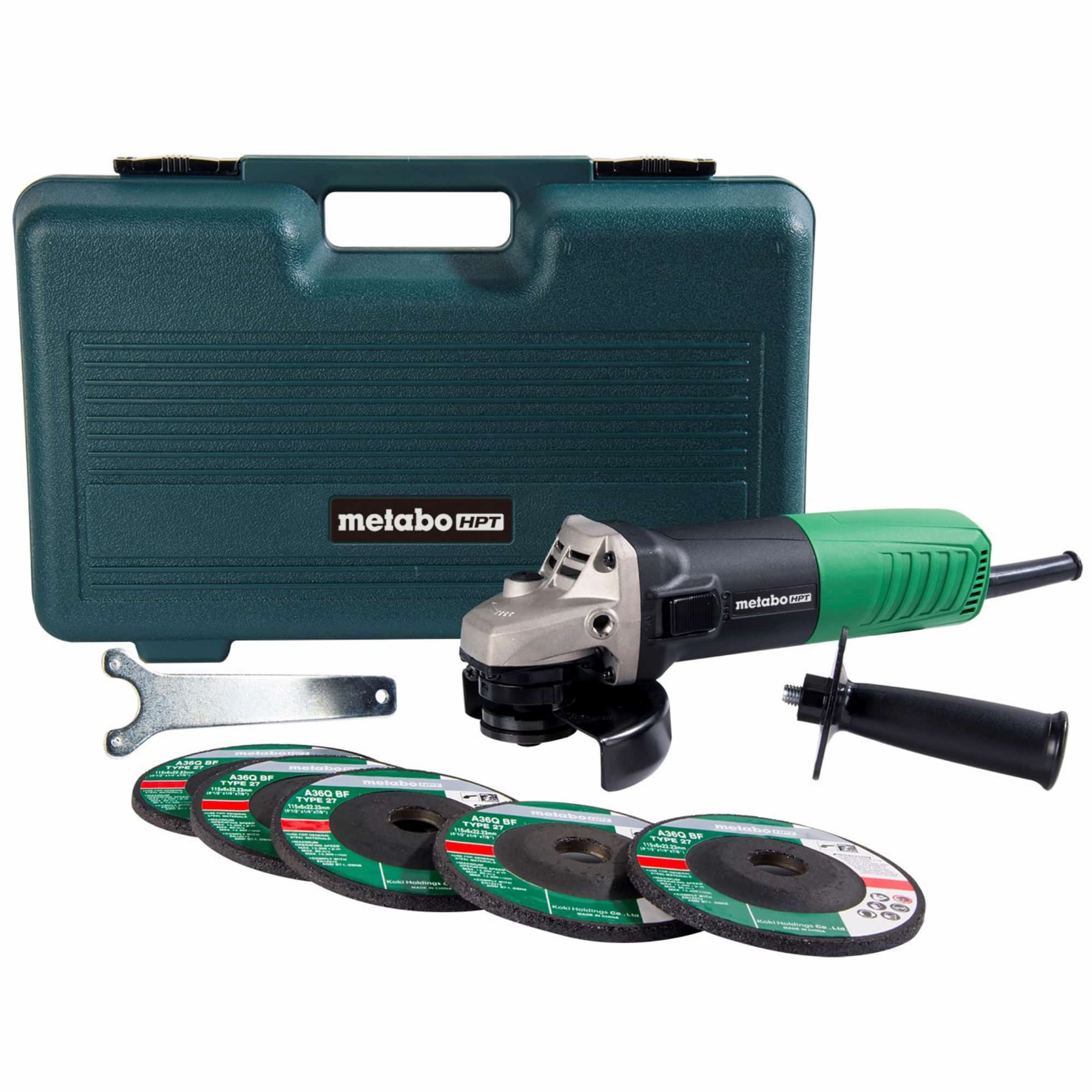 Metabo HPT G12SR4 4-1/2in x 5/8in 120V Slide Switch Angle Grinder