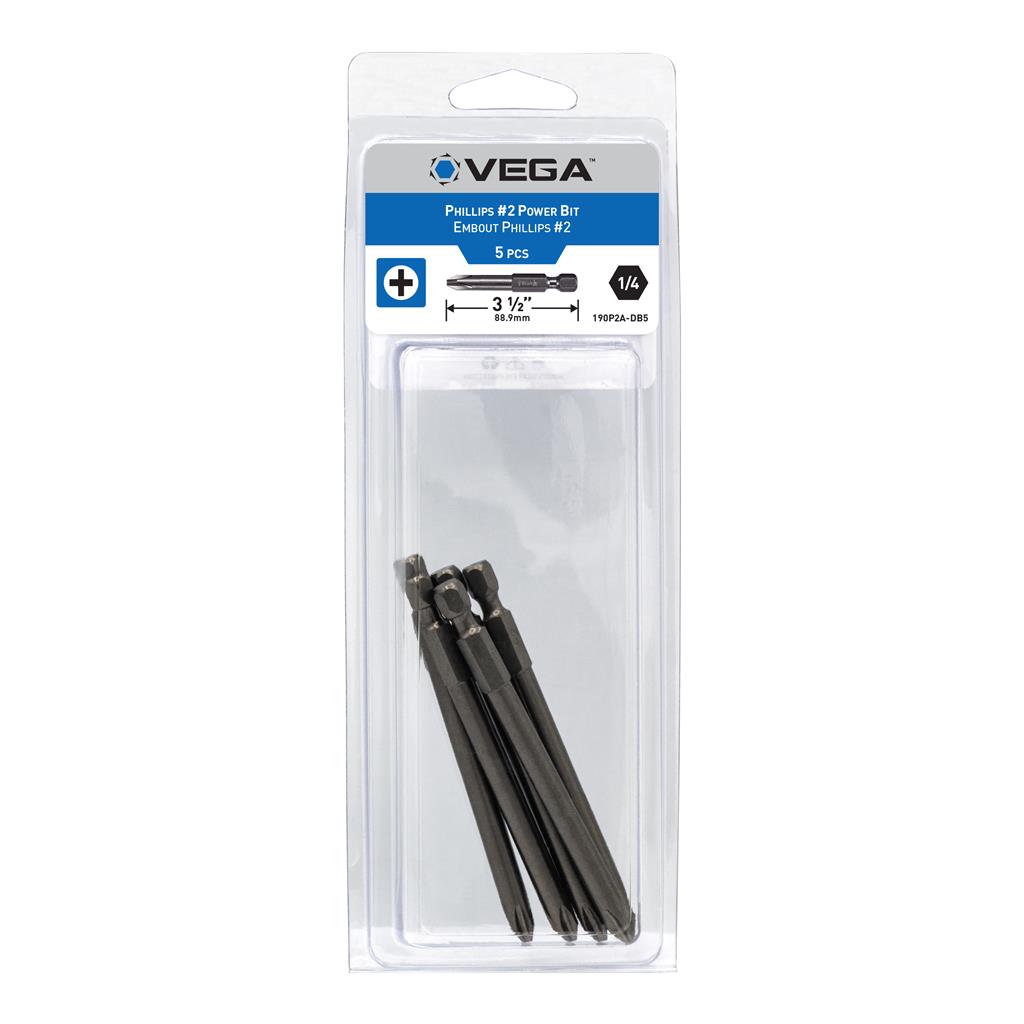 Vega 190P2A-DB5 #2 3-1/2 in S2 Modified Steel Philips Tip Power Bit