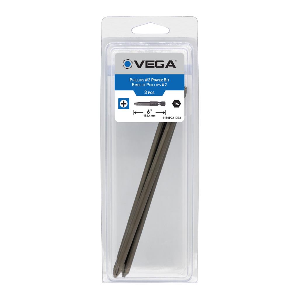 Vega 1150P2A-DB3 #2 6 in S2 Modified Steel Philips Tip Power Bit