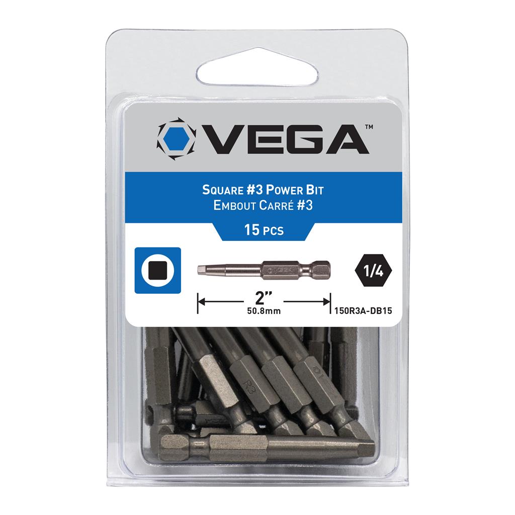 Vega 150R3A-DB15 #3 2 in S2 Modified Steel Square Tip Power Bit