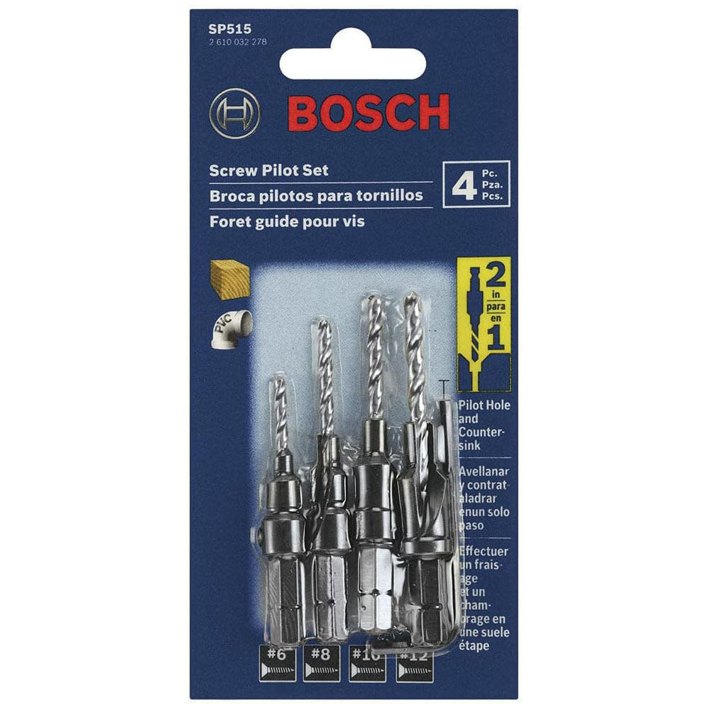 Robert Bosch Tool Corporation BOSCH SP515 #6 - #12 Hexagonal Shank 5-Piece Assorted Screw Pilot Bit Set