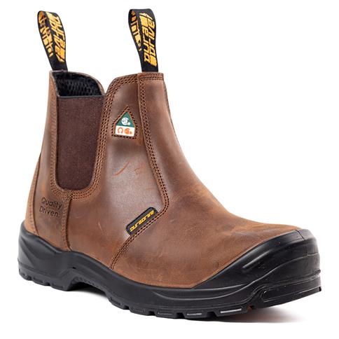 DuraDrive Men's CSA PRONTO 6 in. Brown Full Grain Leather Slip-On Metal-Free Water-Resistant Safety Work Boots