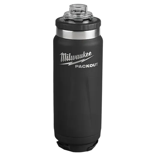 Milwaukee 48-22-8396B PACKOUT™ 24 oz 18/8 Stainless Steel Black Insulated Bottle with Chug Lid