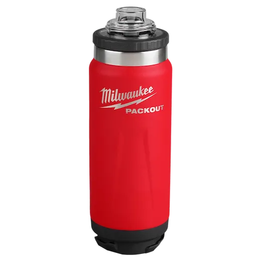 Milwaukee 48-22-8396R PACKOUT™ 24 oz 18/8 Stainless Steel Red Insulated Bottle with Chug Lid