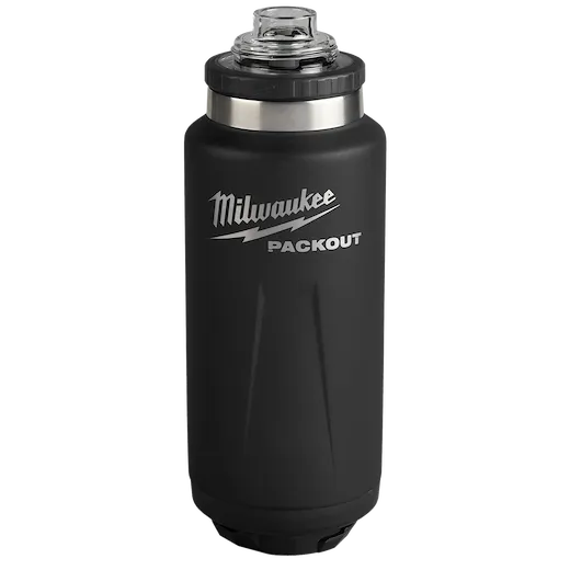 Milwaukee 48-22-8397B PACKOUT™ 36 oz 18/8 Stainless Steel Black Insulated Bottle with Chug Lid