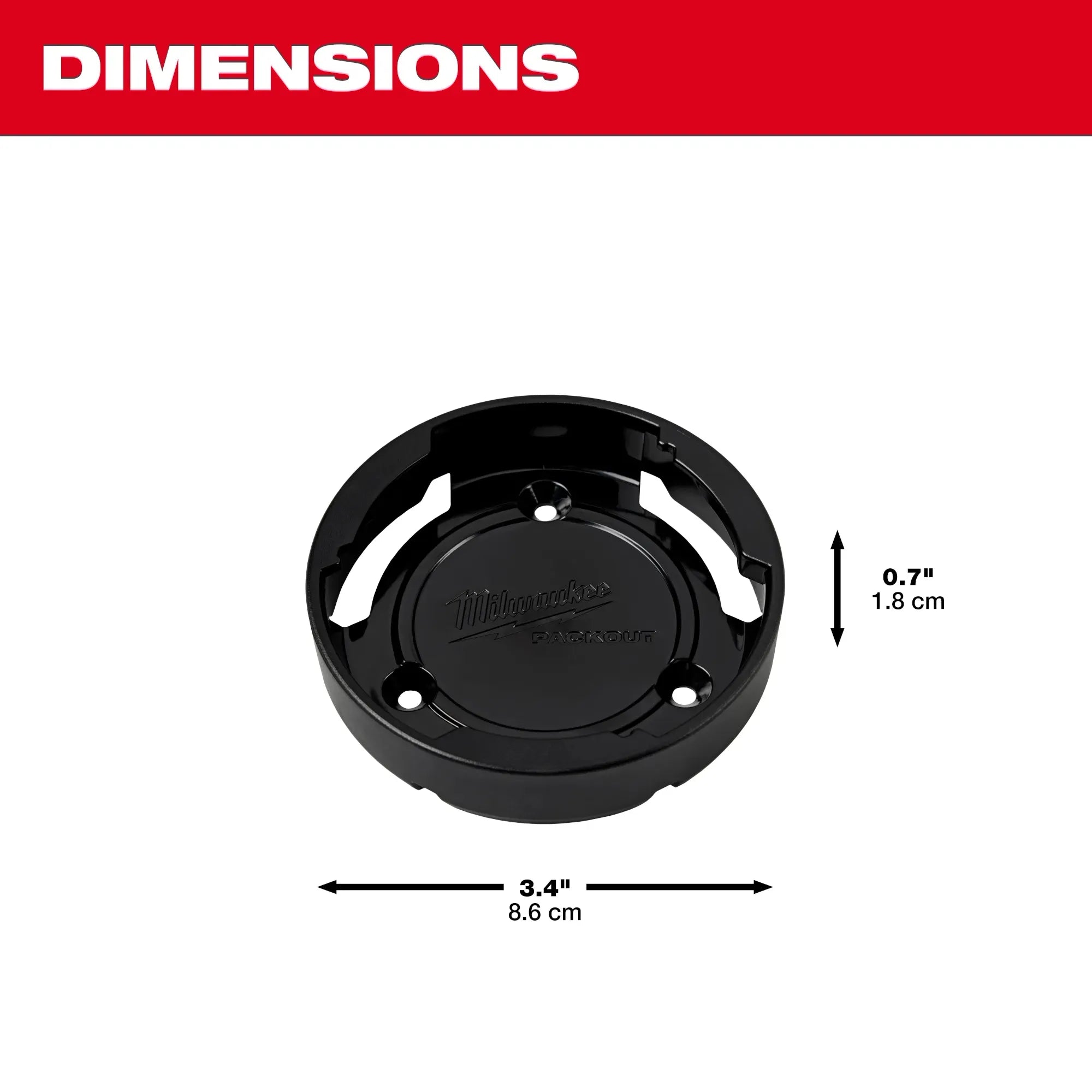 Milwaukee 48-22-8399X PACKOUT™ Plastic 3.36 in Twist To Lock Mount