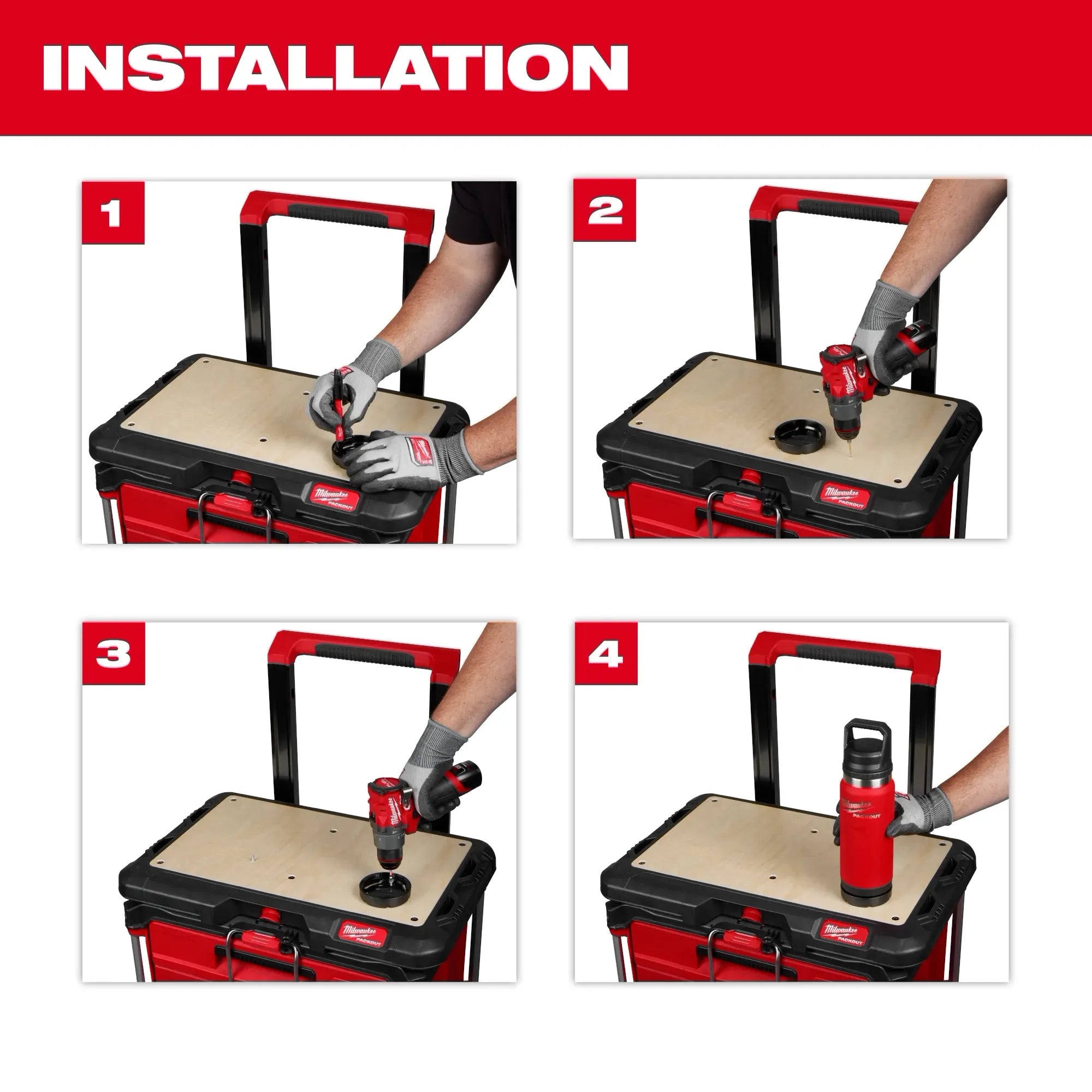 Milwaukee 48-22-8399X PACKOUT™ Plastic 3.36 in Twist To Lock Mount