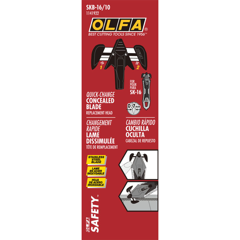 OLFA 1141922 SKB-16/10 CONCEALED BLADE REPLACEMENT HEAD 10P
