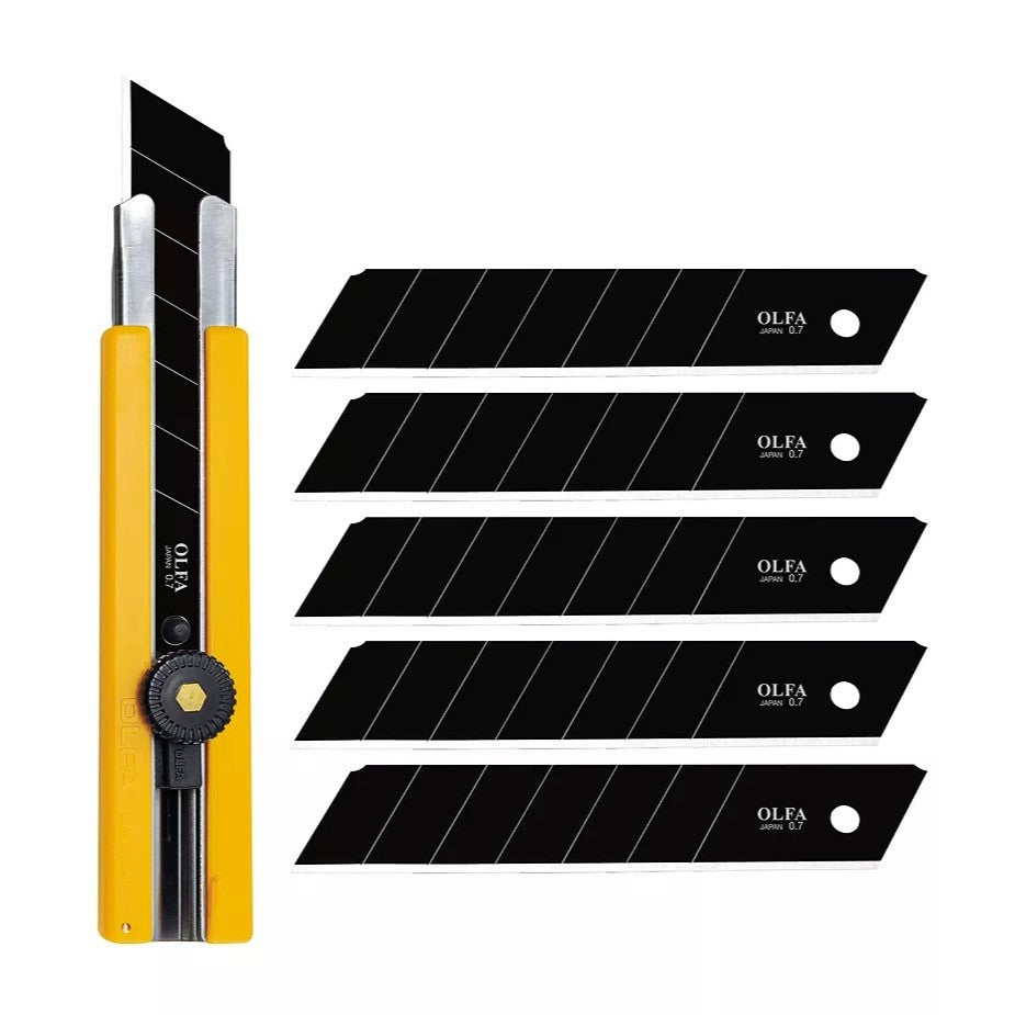 OLFA Corporation H-1BB/5BB 126 mm 25 mm 0.7 mm Ratchet-Lock Heavy Duty Utility Knife with Blades